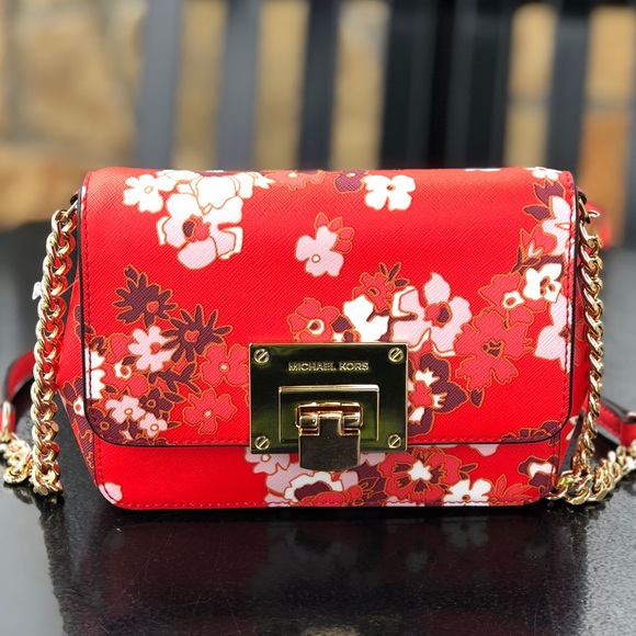 Michael Kors Handbags - Micheal Kors Tina Small Clutch Dark Sangria Floral